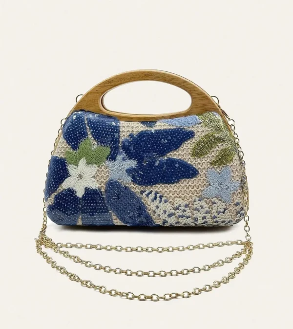 Hand Clutch Bags for Women Sequins Evening Purse for Wedding Party with Chains - Image 3