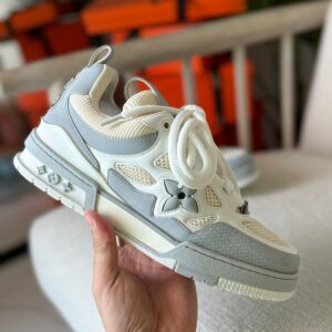Louis Vuitton White & Grey Flower Trainer – Now at Tajstorz Dubai
