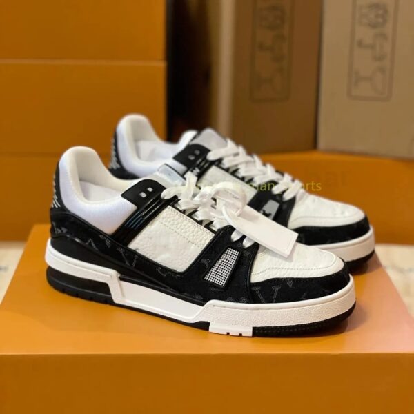 🔥 Louis Vuitton Trainer Sneaker – Denim & White Edition - Image 2