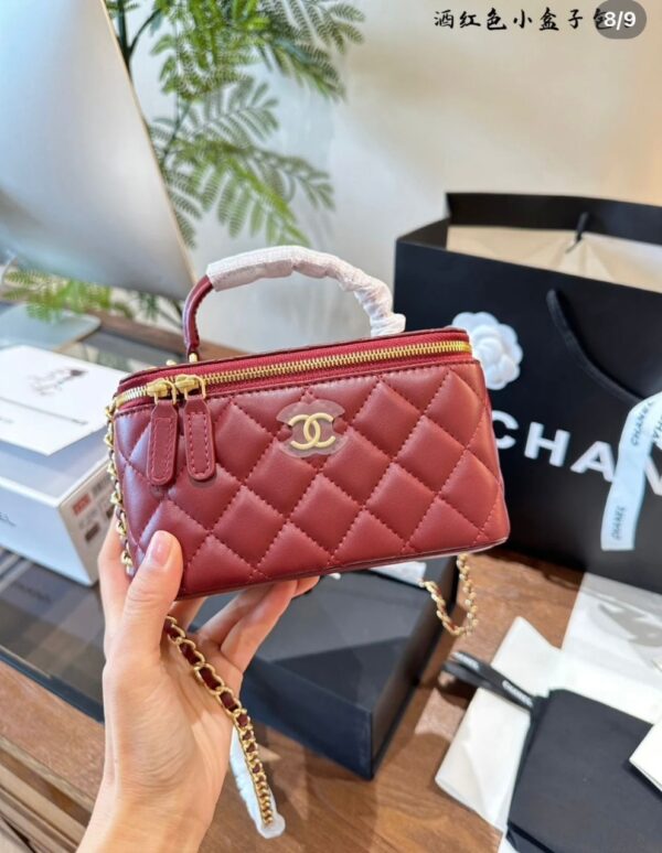 Chanel Burgundy Quilted Vanity Bag in Dubai