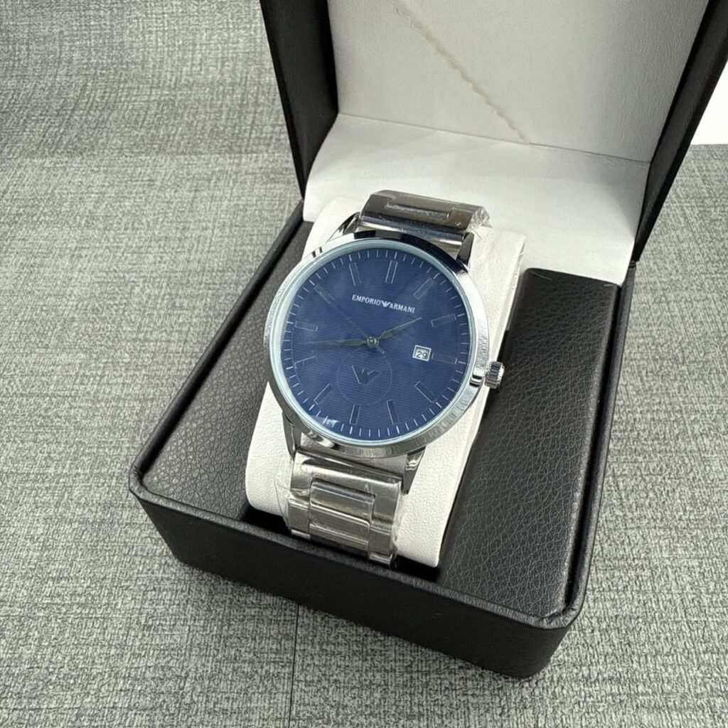 Emporio Armani Silver Blue Watch in Dubai