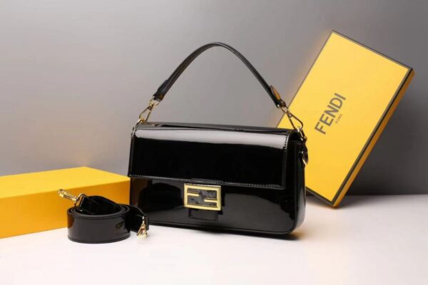 Vintage Fendi Patent Baguette Bag