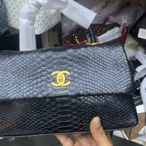 Chanel Black Python Coco Handle Bag