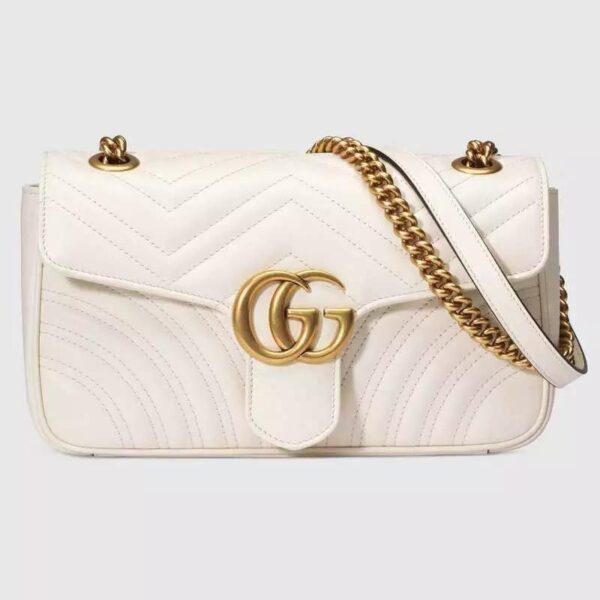 Gucci White Marmont Shoulder Bag