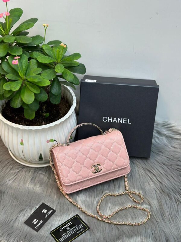 Trendy CC Top Handle Leather Handbag - Image 5