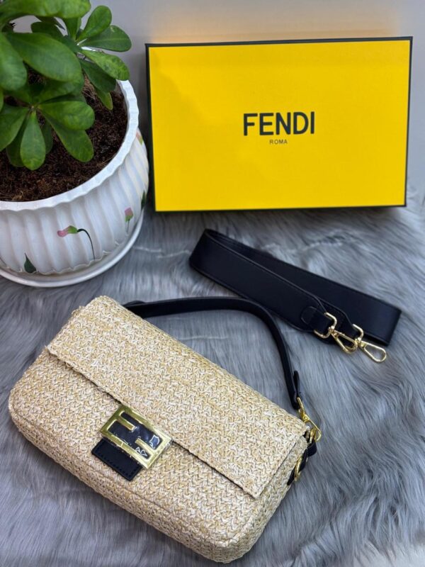 Fendi Straw-Effect Shoulder Bag in Dubai