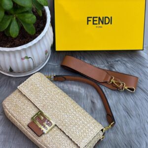 Fendi Straw-Effect Shoulder Bag in Dubai