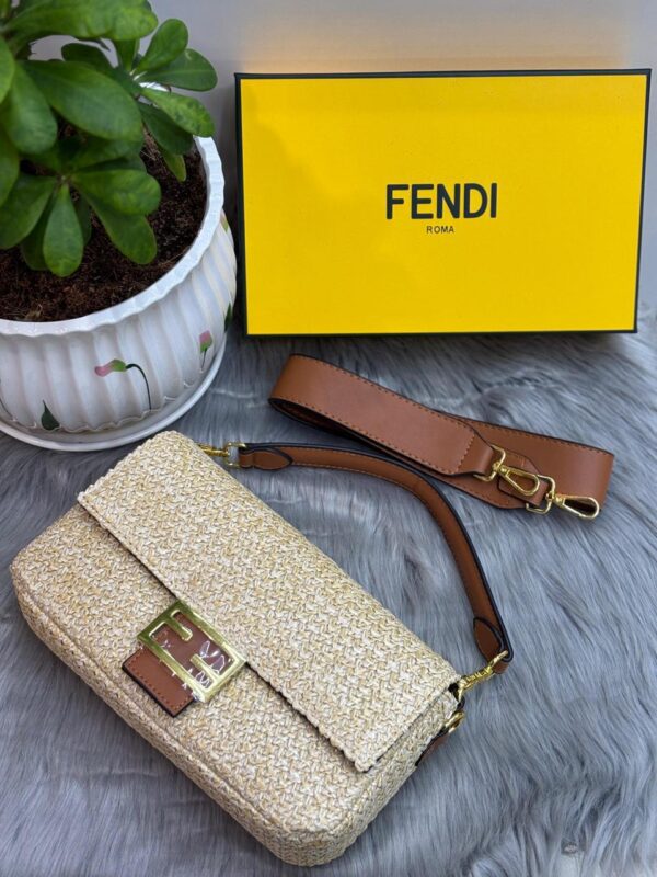 Fendi Straw-Effect Shoulder Bag in Dubai
